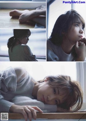 A magazine spread with a picture of a woman in a white jacket.
