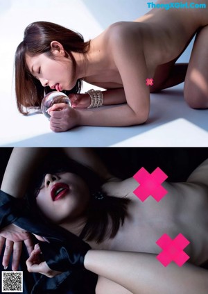 A woman with her eyes closed and her mouth open.